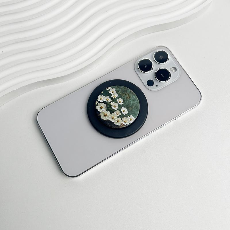 Kunst Ölmalerei Stil Blümchen Sockel Griff Faltbarer Handyhalter Chrysantheme Talk Tok Für Magsafe Iphone Mac Samsung Sicher