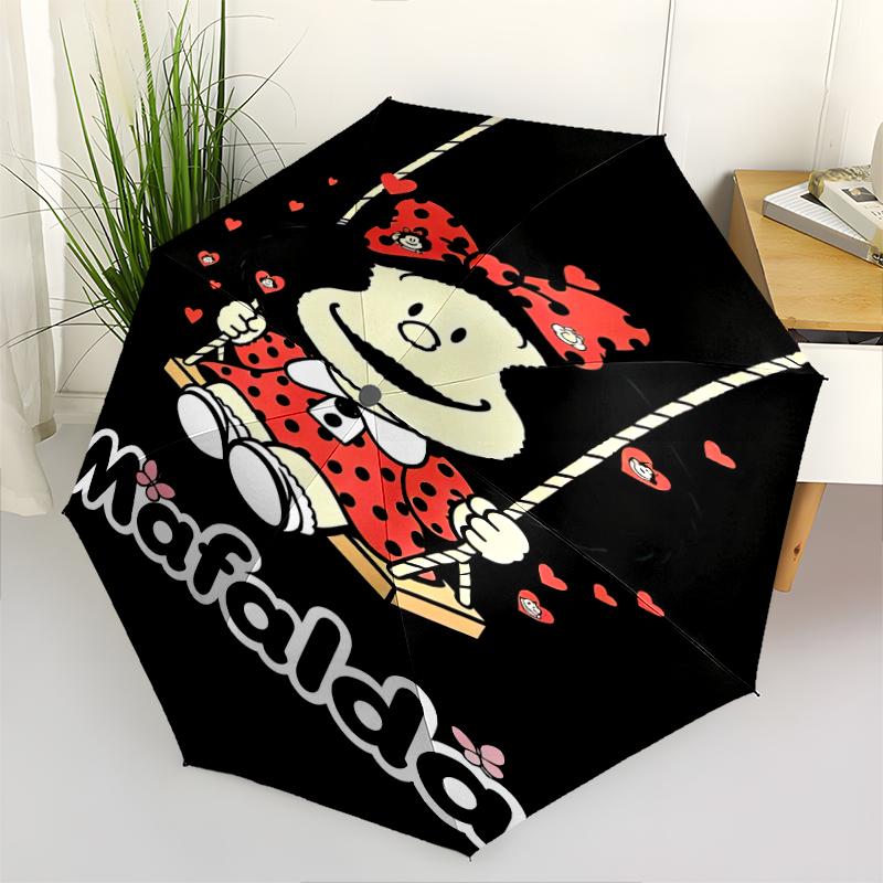 1pc Mafalda Umbrella Portable 8-rib Structure Suitable for All Seasons, Home, Travel, Outdoor Umbrella
