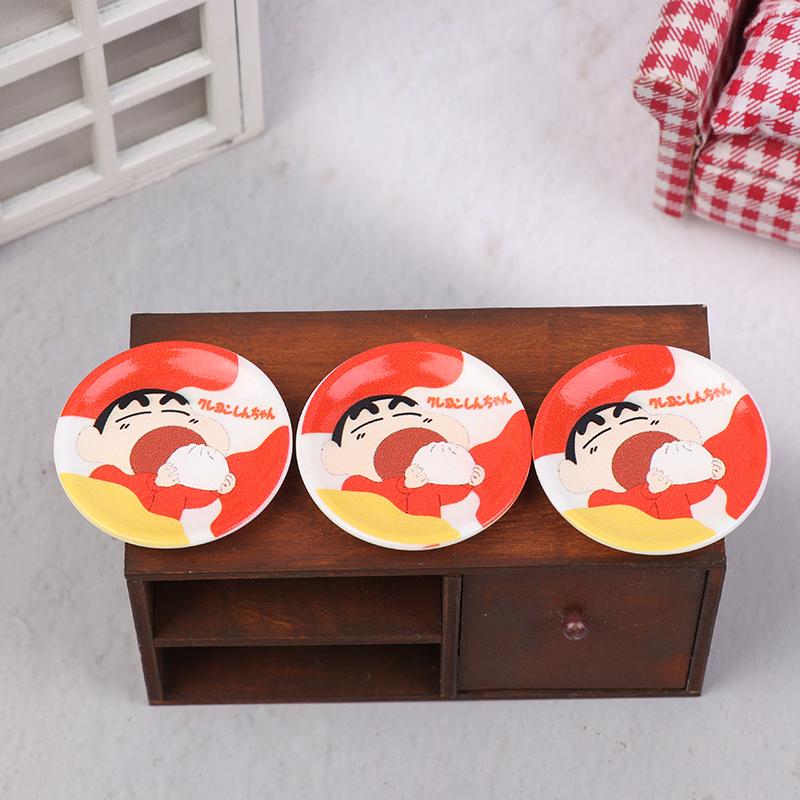 

3 шт. кукольный домик мини мультяшные тарелки посуда модель кукольный домик имитация кухонное украшение кукольный домик аксессуары ролевые игры игрушка