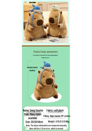 Capybara Plush Toy Hat Backpack - Adorable Gift for Girls