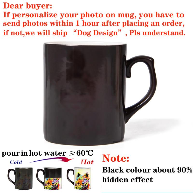Personalisierbare Tasse mit Namens-Textfarbwechsel, personalisierbar mit Ihrem Foto, Keramik-Zaubertasse für Tee/Milch, einzigartiges Geschenk für Freunde
