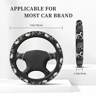 NEU Auto Lenkradbezug Ohne Innenring Schädel Design Universal Lenkradschoner Rutschfest Autozubehör