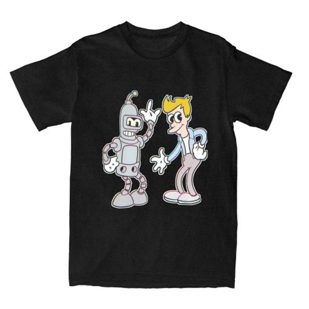2025 Mode Lässig Bender Futuramas T-Shirt Damen Herren Rundhals Kurzarm T-Shirt Kleidung Baumwolle Männlich Sommer Tops Schwarzes T-Shirt