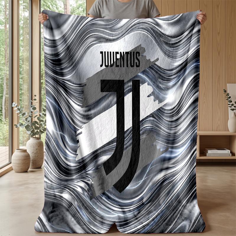 Juventus FC Theme Blanket Soft Flannel Blanket Plush Throw Blanket Cozy Sofa Bed Blanket for Home Decor