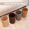 Handmade Plastic Rattan Woven Trash Can: Bedroom Waste, Toy Storage, and Bathroom Tissue Basket.