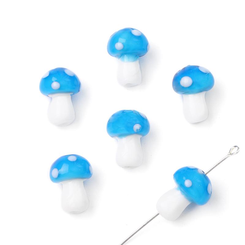 5-25Pcs Glazed Mushroom Glass Beads For DIY Jewelry Making Necklace Bracelet Earrings Craft Accessories