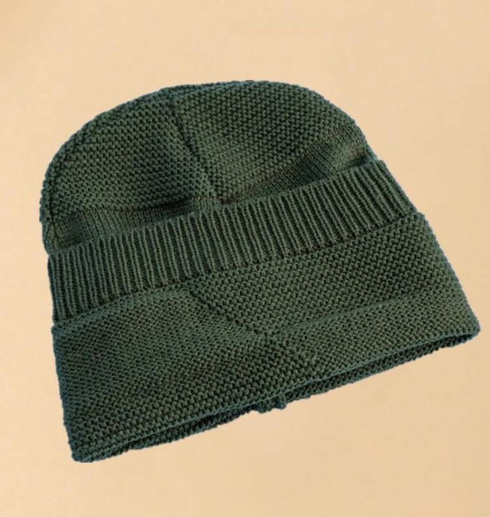[sproutsy] Loose Fit Knit Beanie Hat, Stretchy Knit Material, Knit Beanie, Loose Fit Hat (JP, Numeric Size, 58.0 cm, Olive)