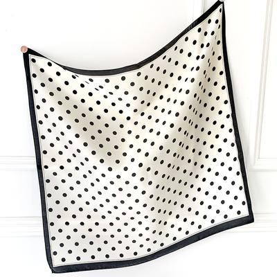 Luxe Vierkante Zijden Sjaal Dames Luxe Stippen Sjaals En Wraps Mode Kleine Tas Sjaals Haarelastiek Bandana's Hijab 70*70Cm