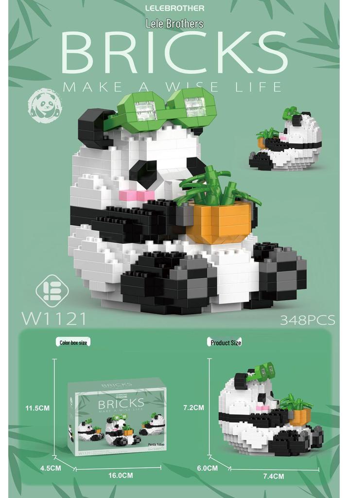 Le Cross-border High Meng Lan Giant Panda Building Blocks - Tiny Educational Toy for June 1st Children's Day