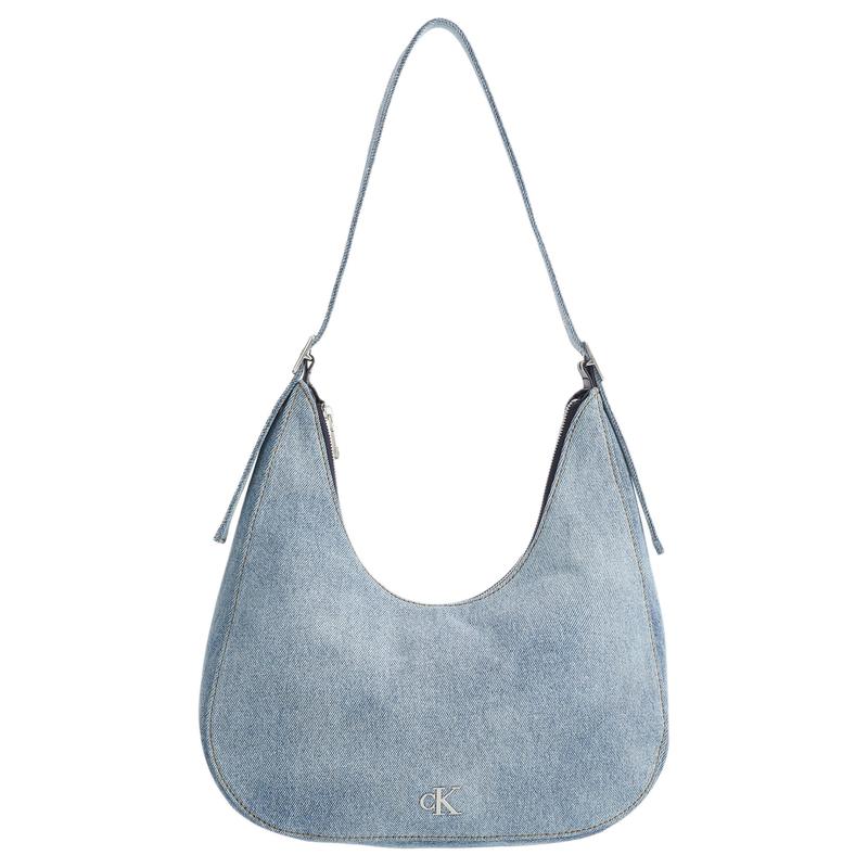 Calvin Klein Brand logo logo crescent bag cotton shoulder bag women s blue синий