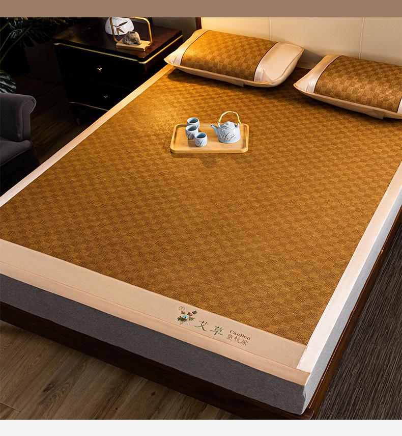 Summer Artemisia Rattan Three-Piece Foldable Double Bed Mat Set