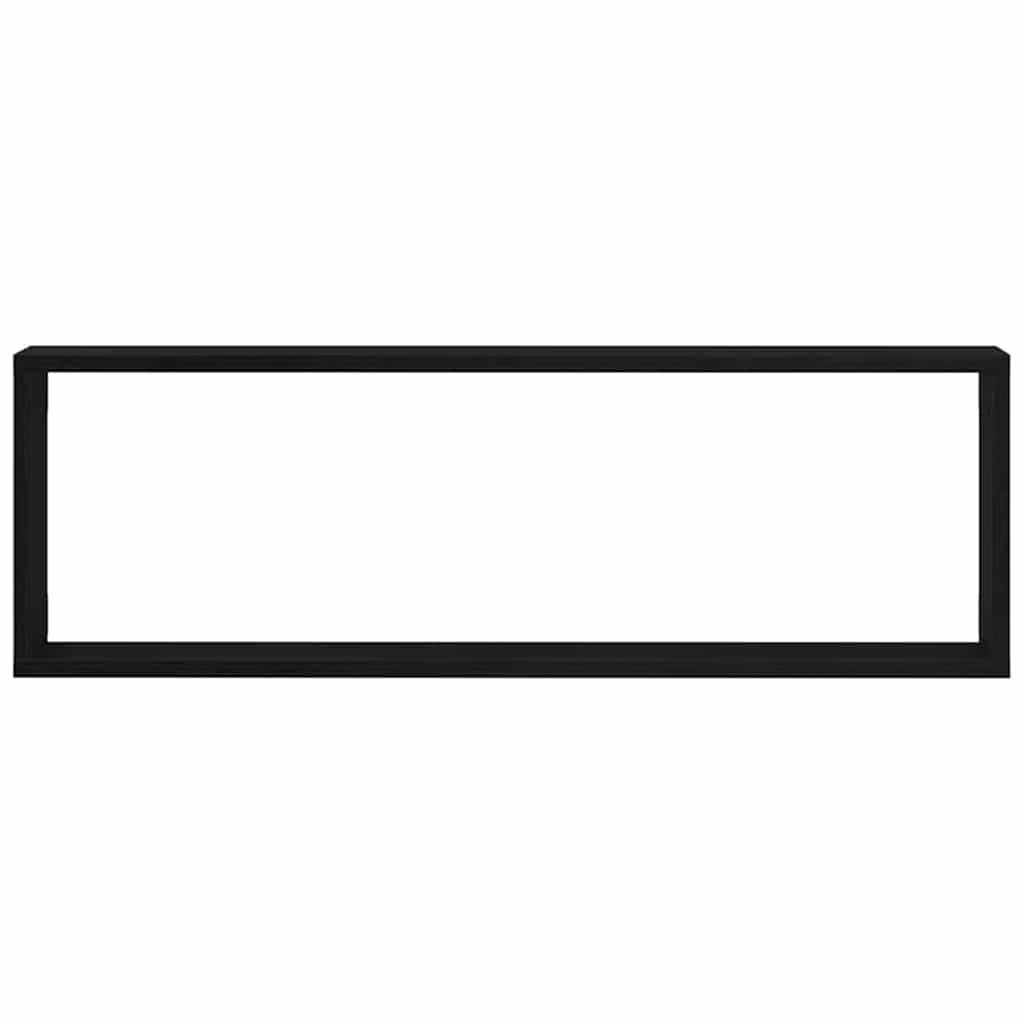 Wall Mounted Shelves with Shelf 2 pcs Black Oak Effect 80 x 15 x 26 cm