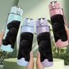 1PC Black Poodle Puppy 750ml Color Plastic Sports Water Bottle Leakproof Flip Straw Lid Suitable for Sports Office Home Use