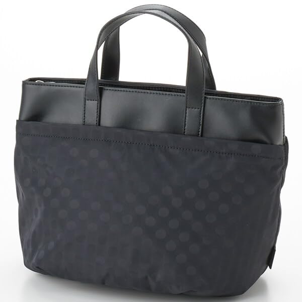 Isaac Water-Repellent Dot Jacquard Recycled Leather Combination 2-Way Tote Bag 1000713SC Navy (66)