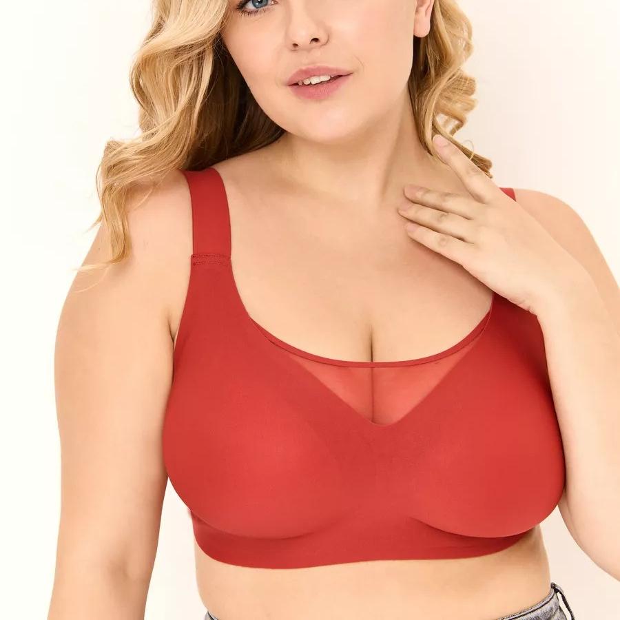 Seamless Large Breasts To Show Small Push-up Large Size Bra To Reduce The Side Breasts Without Steel Ring Jelly Glue Underwear