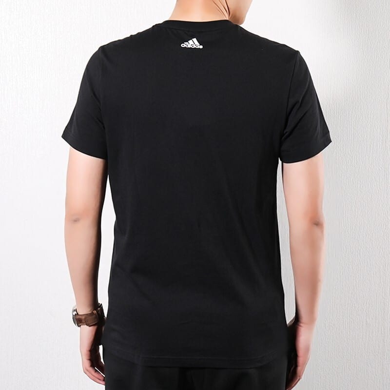adidas T Shirts Men's Black Crew Neck Moderate Straight Fit EK4730