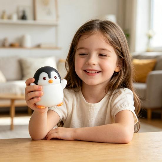 Yousheng Squeeze Toy with Cuet Penguin Shape Fidget Toy Stress Relief Sensory Toy Soft TPR Squeeze Figure for Kids Teens Adults