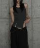 ETRE AU SOMMET Unbal Panel Open Zipper Point Sleeve (Dark Gray)