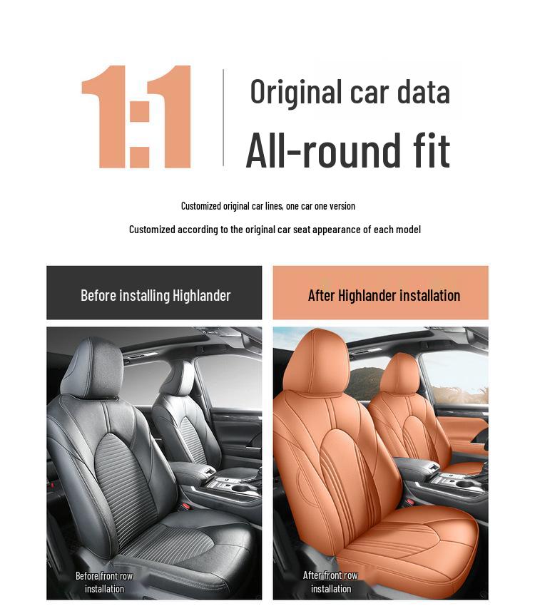 Toyota Highlander Car Seat Cushion Set: 5-Seater and 7-Seater All-Season Full Coverage Interior Accessories
