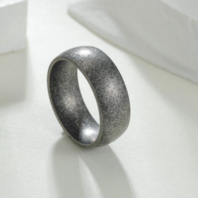 Retro-Herrenring in Kugelform, Antiksilber, beliebt in Europa und Amerika.
