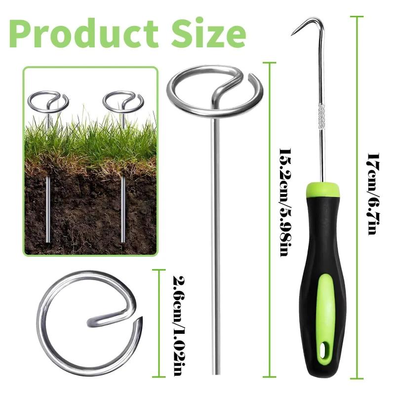 Top Quality round Gardening Thimble round Top Stake for Lawn Cloth Weed Barrier Camping Tent Fixing Spike