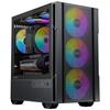 Gabinete Okinos Cypress 3 ARGB Madeira Micro-ATX compatível mid-tower, preto