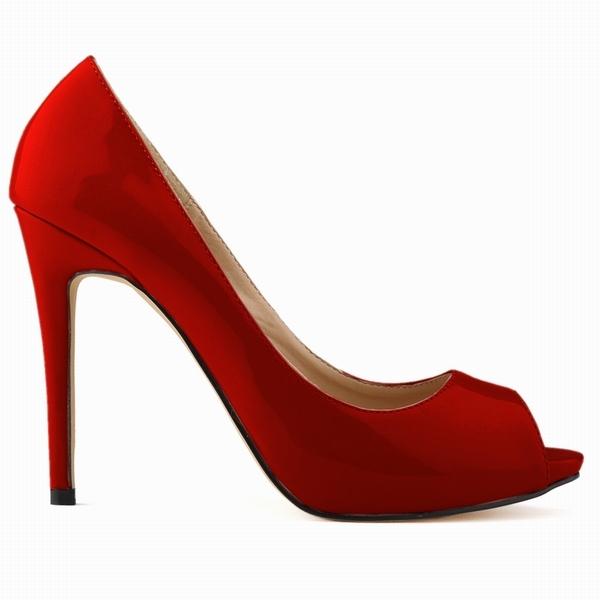 Zapatos de Salón para Mujer Sexy Boca de Pez Tacones Altos Señoras Tacón Alto Stiletto 11cm Estilo Show Fiesta Verano Blanco Rojo Zapatos de Boda Talla Grande