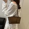 Stylish Pu Leather Shoulder Bag Luxury Women's Underarm Bag Trendy Solid Color Tote Bag  Purse