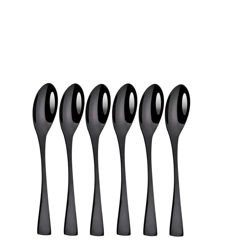 

6 шт. черных столовых приборов из нержавеющей стали 304, набор столовых приборов, нож для стейка, столовое серебро, креативный обеденный набор, зеркальный роскошный нож для стейка, вилки