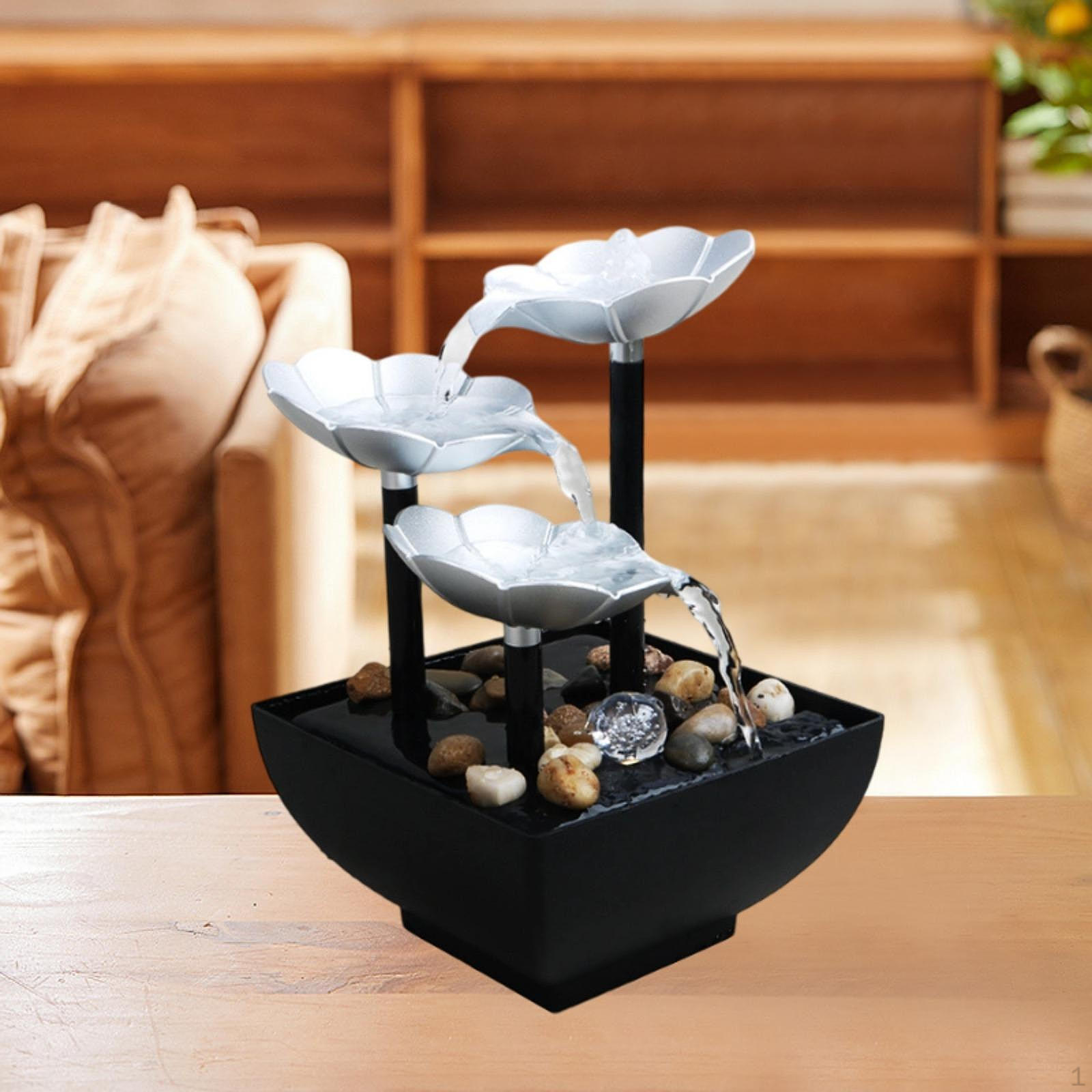

Tabletop Water Desktop Centerpiece LED Waterscape Home Decor Indoor Waterfall for Desk Farmhouse
