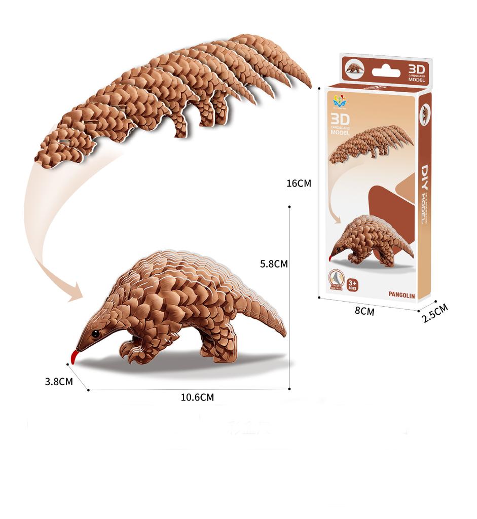 3D Cartoon Paper Three-Dimensional Puzzle Toy Children'S Animal World Kindergarten Handmade Educational Diy Model Ornament
