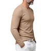 Men S V Neck Solid Long Sleeve Slim Fit Casual T Shirt