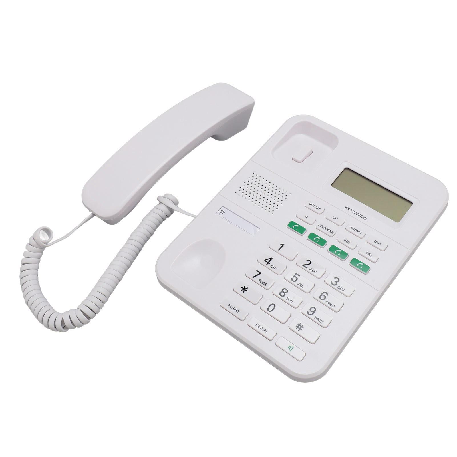 

Corded Landline Phone 4 Levels Volume and 5 Levels LCD Brightness Caller ID HD 16 Bit Display English Corded Phone