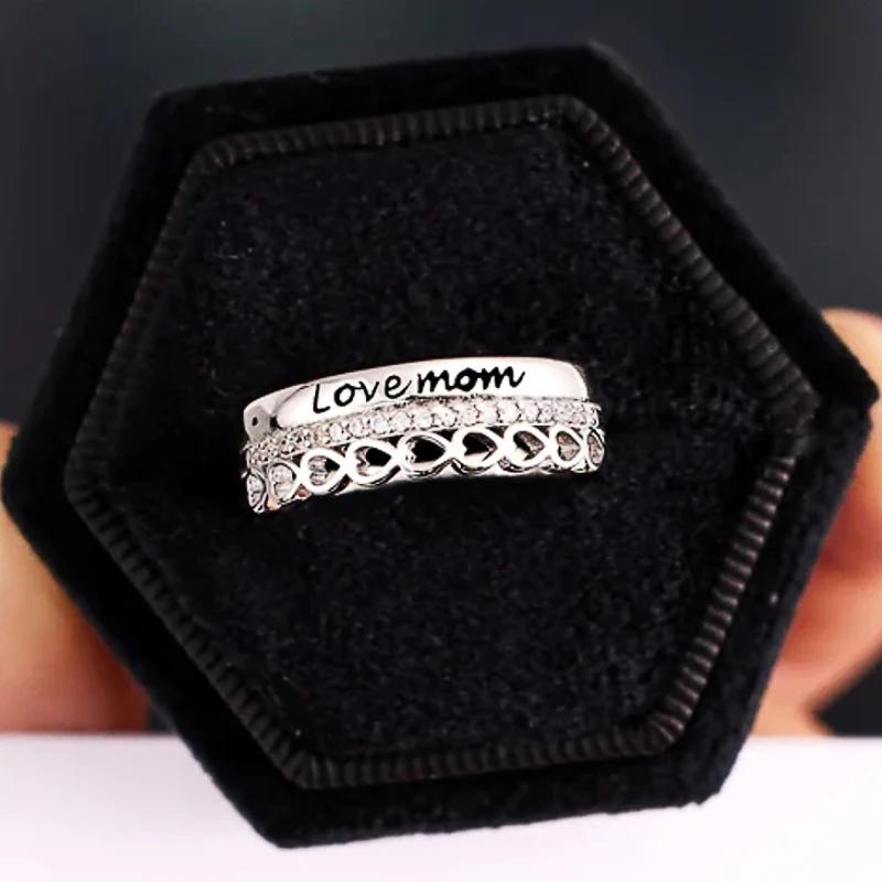 Huitan Love Rings for Mother Hearts Wedding Anniversary Gift  Color Fashion Luxury Women Rings Birthday Present Jewelry