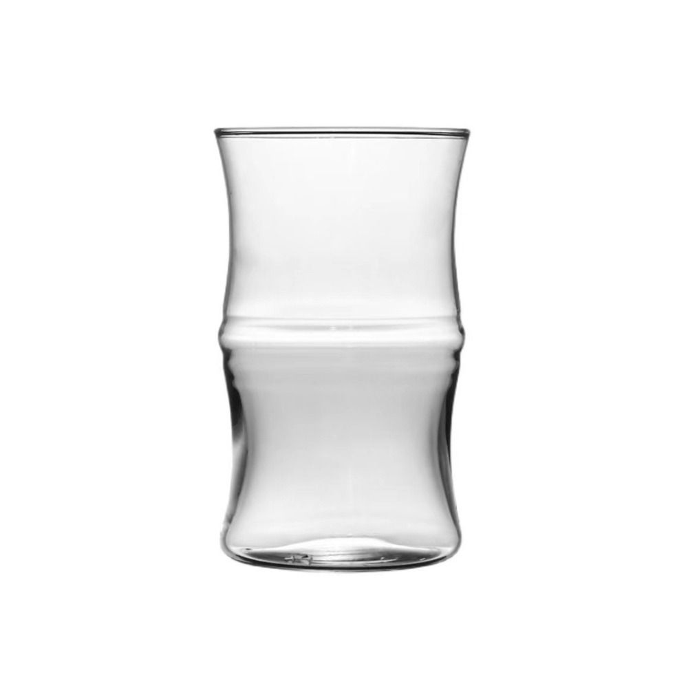 

Transparent Bamboo Knots Shape Glass Mug 400ml Water Glasses Bar Supplies Glass Coffee Cup Latte Glass Coffee Cup