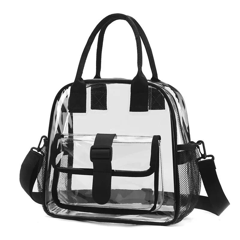 Fashion Transparent Travel Beach Crossbody Bags Large Capacity PVC Sports Jelly Shoulder Bags Portable Toiletry Storage Handbags