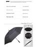 Men's Double Layer Windproof Golf Umbrella with Custom Logo and Long Handle