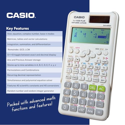 Casio fx-115ESPLS2 White Advanced Scientific Calculator with Natural Display