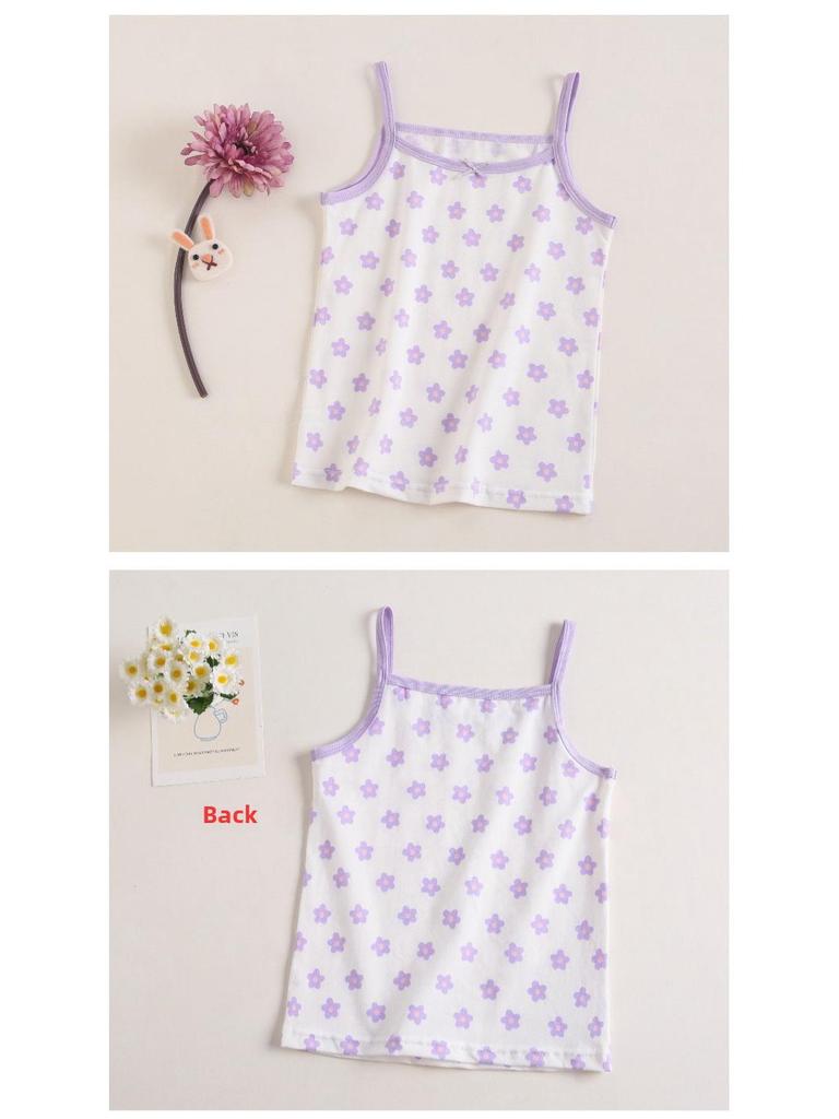 Girls' Cotton Summer Vest - Soft Korean Sling for Children