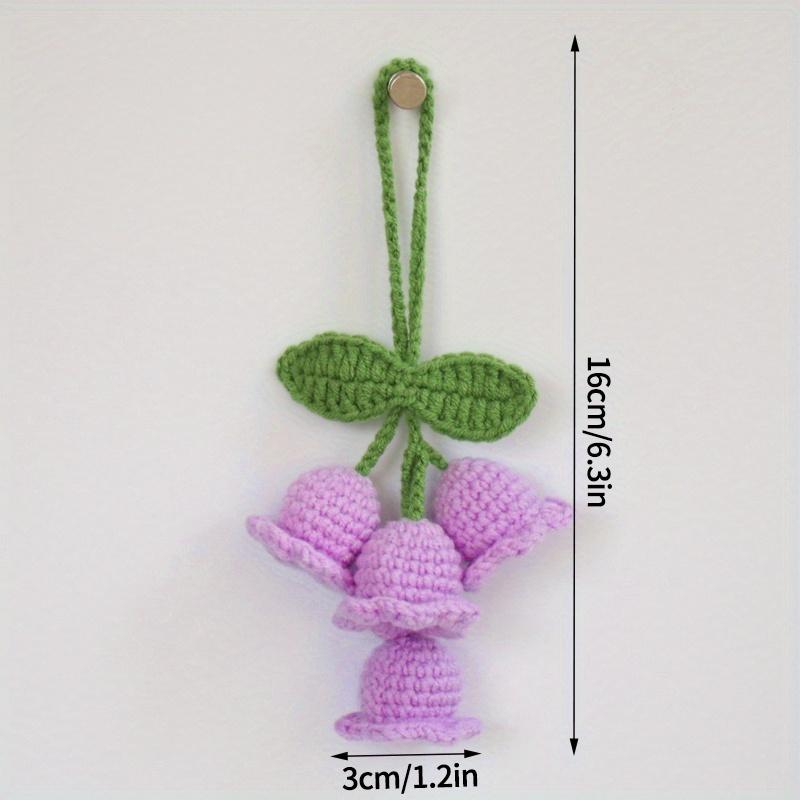 Lily of The Valley Crochet Flowers Multiple Styles Keychain Artificial Flowers Hanging Decoration Car Pendant Knitted Flower