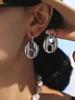 Stainless Steel Chunky Earrings For Women 18k Gold Plated Waterproof Non Tarnish Women's Coffee Bean Shaped Dangle Hoop Earring