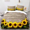 Yellow Sunflowers King Queen Duvet Cover Beautiful Floral Bedding Set For Kids Girls Women Girly Lovely Flowers Soft Quilt Cover