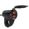 Waterproof Mobile Phone Charging Voltage Meter 12V/2A QC 2.0/3.0 USB Charger Socket for Car Boat Motorcycle Dual USB Power Outlet with LED Digital