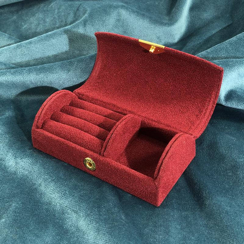 Arch Face Jewelry Box High-end Beaded Velvet Travel Portable Storage Bag Bracelet Earring Ring box earring necklace box