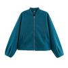 2025 Autumn/Winter Plus-Size Women's Stand-Up Collar Bomber Jacket - European/American Style