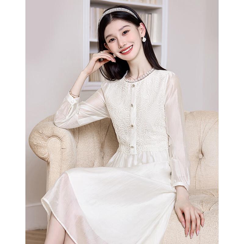 Elegant Lace Long Sleeve Mid-Length Dress