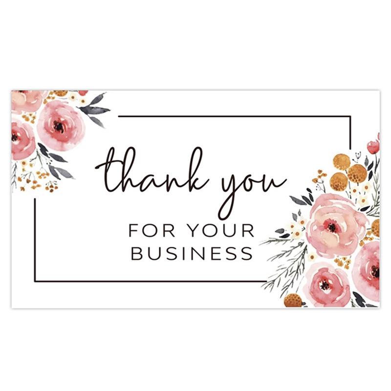 Black Thank You Greeting Cards, 50 Sheets/Pack