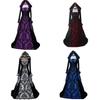 Medieval Renaissance Dress For Women In Milk Silk With 3d Pattern For Stage Performance