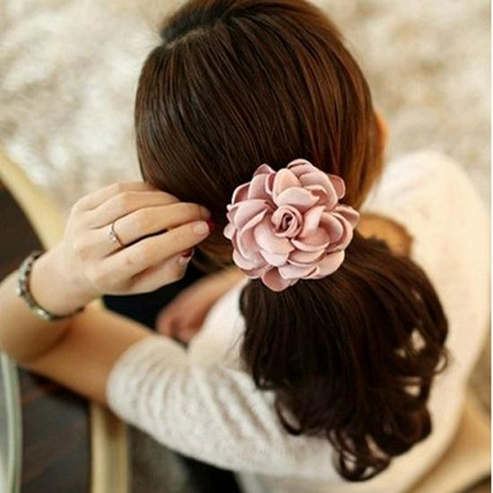 Korean Fashion Fabric Floral Hair Accessory: Camellia Rose Hairband