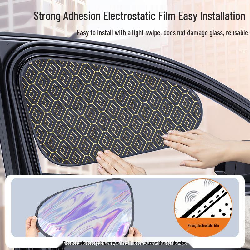 Car Sunshade Heat Insulation Curtains - Opaque Electrostatic Sun Visor